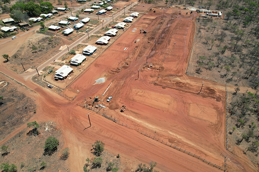 Residential subdivision under construction in Ngukurr