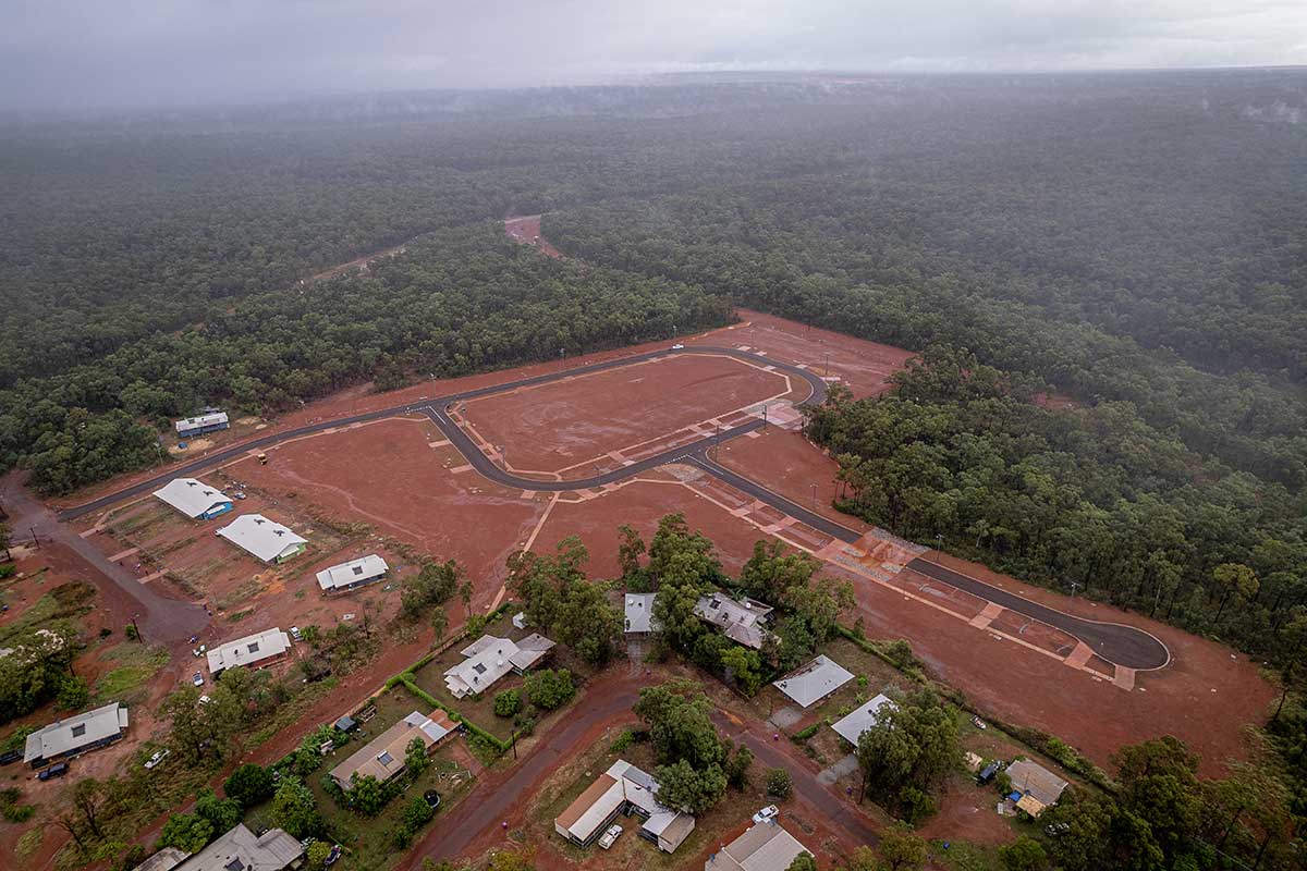 Arial view of new Yirrkala subdivision