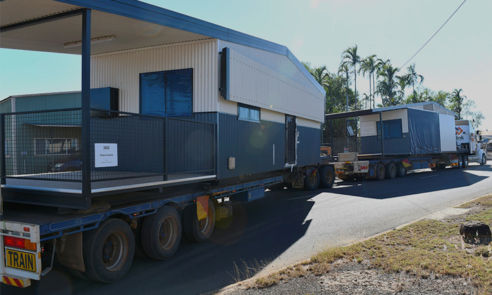Truck with houses 