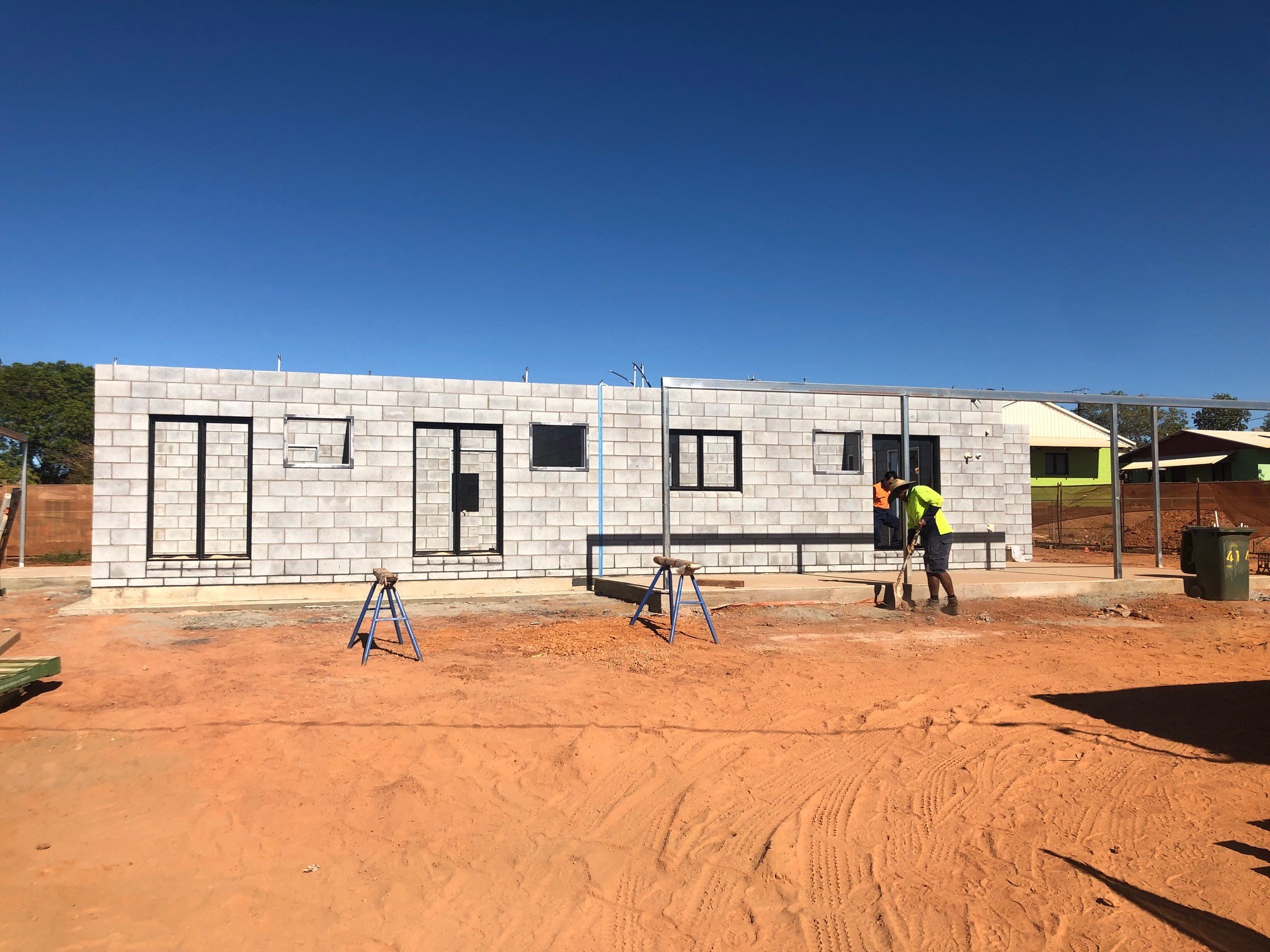 View of the home being built.