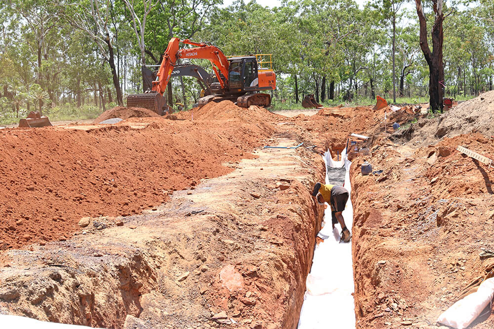 Digging a trench