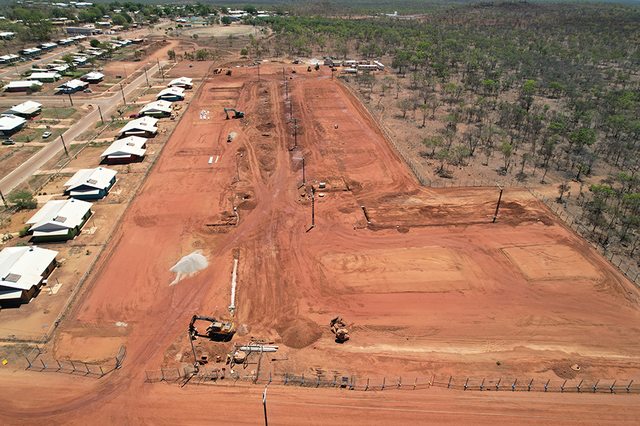 Residential subdivision under construction in Ngukurr